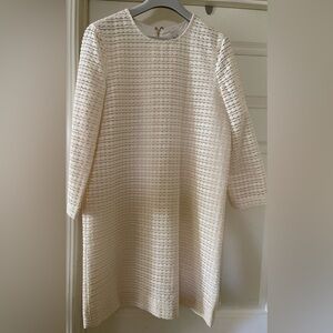 Kate Spade Dress Ivory Embroidered Ashby Winter Shift Dress Mod Circles